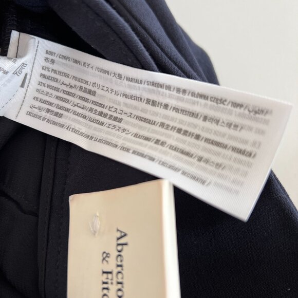 NWT Abercrombie & Fitch Sloane Tailored wide leg trouser pant / 27 short / navy - Picture 9 of 9